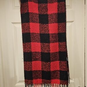 Plaid Red and Black Scarf